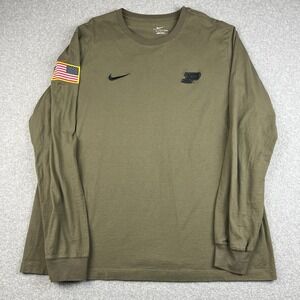 Nike Purdue Boilermakers Shirt Mens XL Green NCAA Salute Flag Long Sleeve Camo